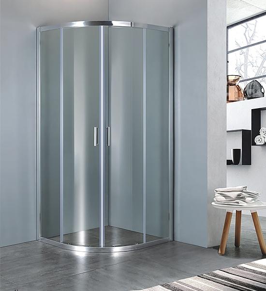 BOX DOCCIA SEMICIRCOLARE SLIM 80X80 CROMO CRISTALLO SP.6MM