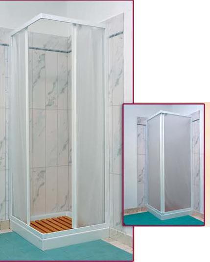 BOX DOCCIA QUADRATO MISURA RIDUCIBILE DA 90X90 A INFERIORE TELAIO ALLUMINIO BIANCO