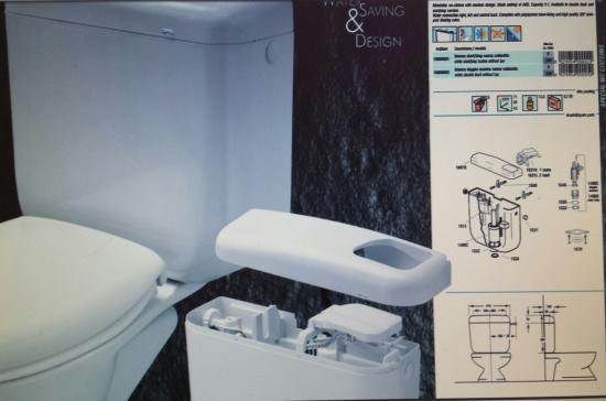CASSETTA DI SCARICO WC MONOBLOCCO DOPPIO PULSANTE SENZA RUBINETTO