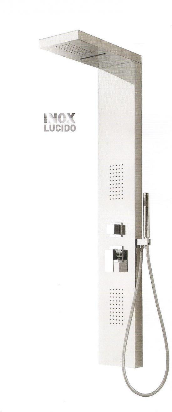 COLONNA DOCCIA CON CASCATA 4002 INOX LUCIDO MISCELATORE SOFFIONE PIOGGIA 2 LATERALI