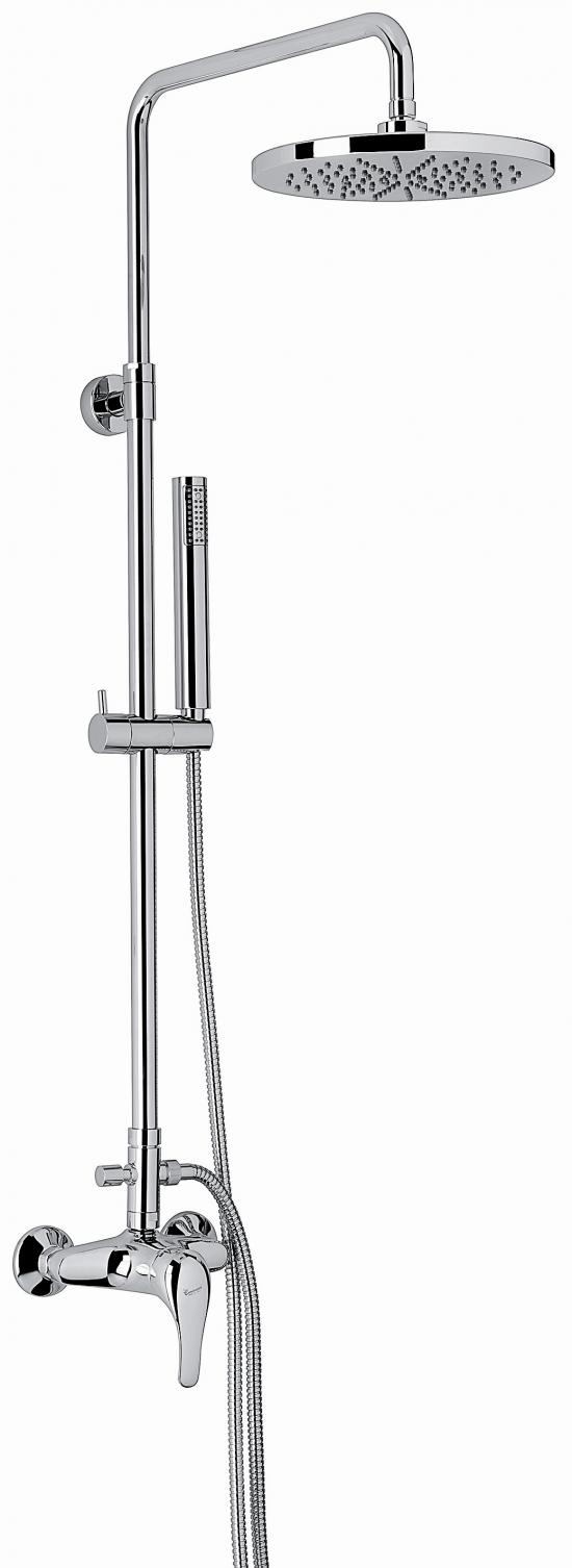 COLONNA DOCCIA REGOLABILE OTTONE CROMATO CON MISCELATORE CR9500214 EMMEVI