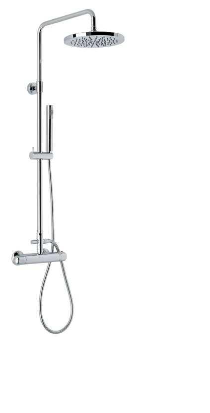 COLONNA DOCCIA REGOLABILE RUBINETTO TERMOSTATICO OTTONE CROMATO CR930514 EMMEVI