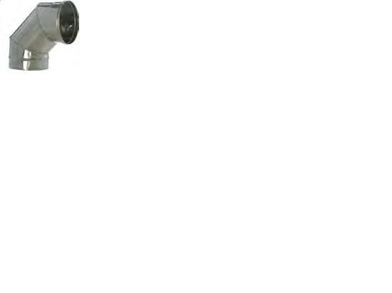 CURVA 90° DIAM.200 MONOPARETE INOX PER CANNA FUMARIA CERTIFICATO CE