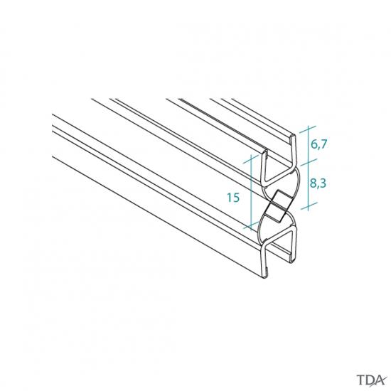 GUARNIZIONE COPPIA TRASPARENTE MAGNETICA BIPOLARE 45 PER BOX DOCCIA CRISTALLO 6MM