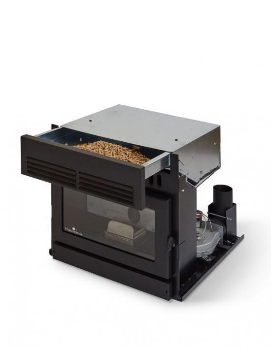 INSERTO CAMINO A PELLET PERSEO  7 KW  4 STELLE A+ ALTO RENDIMENTO