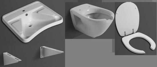 KIT LAVABO E WC SOSPESO BAGNO DISABILI AUSILI