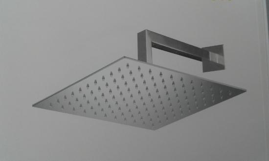 KIT SOFFIONE INOX PRIME QUADRATO 400X400 CON BRACCIO DA 350MM MADE IN ITALY