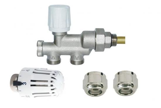 KIT TERMOSTATICO TESTA-VALVOLA MONO-BITUBO 1/2 PER RAME MULTISTRATO