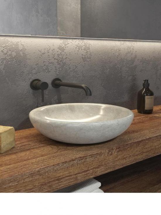 LAVABO APPOGGIO IN MARMO CREAM CM.40 H.12 SORA