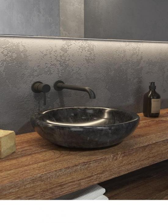 LAVABO APPOGGIO IN MARMO NERO CM.40 H.12 SORA