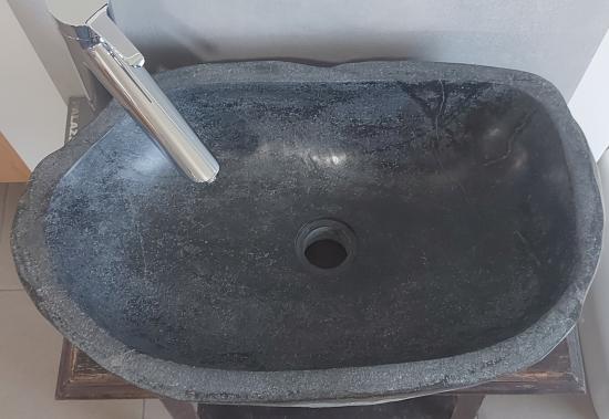 LAVABO APPOGGIO JOYA LARGE PIETRA DI FIUME REALIZZATO A MANO 50x33 h14,5 STOCK