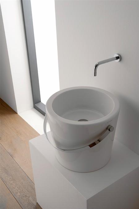 LAVABO DA APPOGGIO BUCKET DIAM. CM. 40,5 H.35 CERAMICA BIANCO
