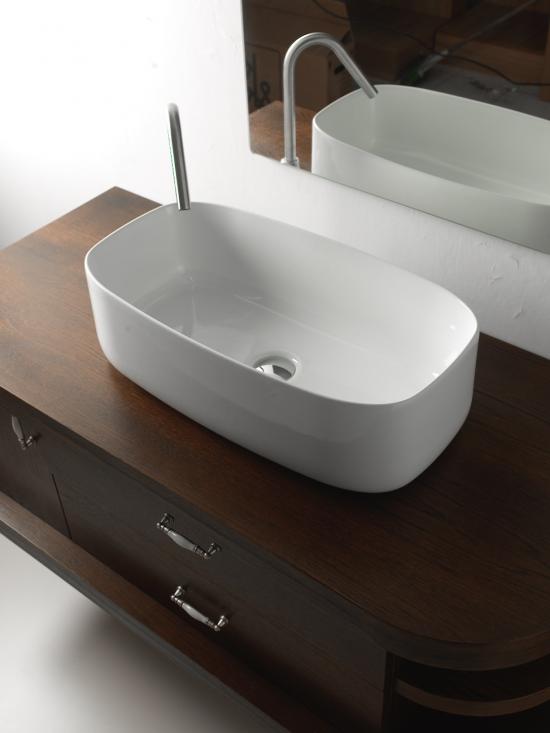 LAVABO DA APPOGGIO CIOTOLA ELITE 30 CM.58X30X18 CERAMICA BIANCO