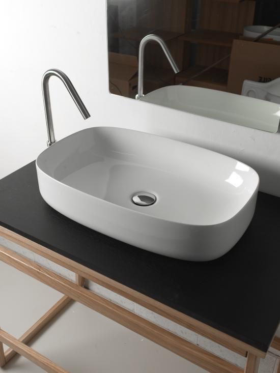 LAVABO DA APPOGGIO CIOTOLA ELITE 38 CM.60X38X13,2 CERAMICA BIANCO