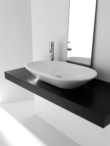 LAVABO DA APPOGGIO CM.90X40X12,5 GANGE 90 CERAMICA BIANCO