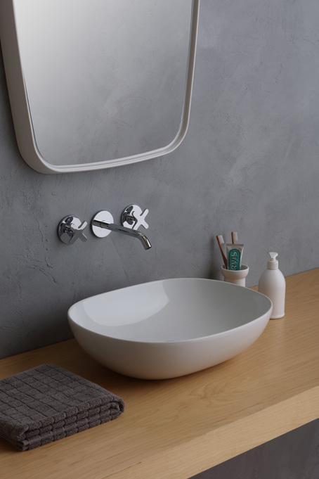 LAVABO DA APPOGGIO FINE50 OVALE CM.50X40 H.13 CERAMICA BIANCO