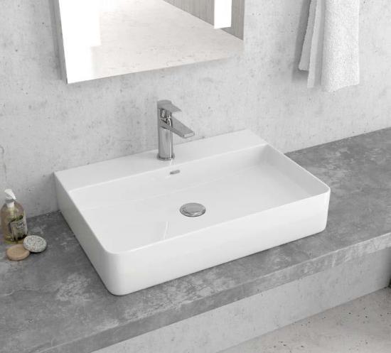 LAVABO DA APPOGGIO LT2173 CM.60x42 H.12 CERAMICA BIANCO