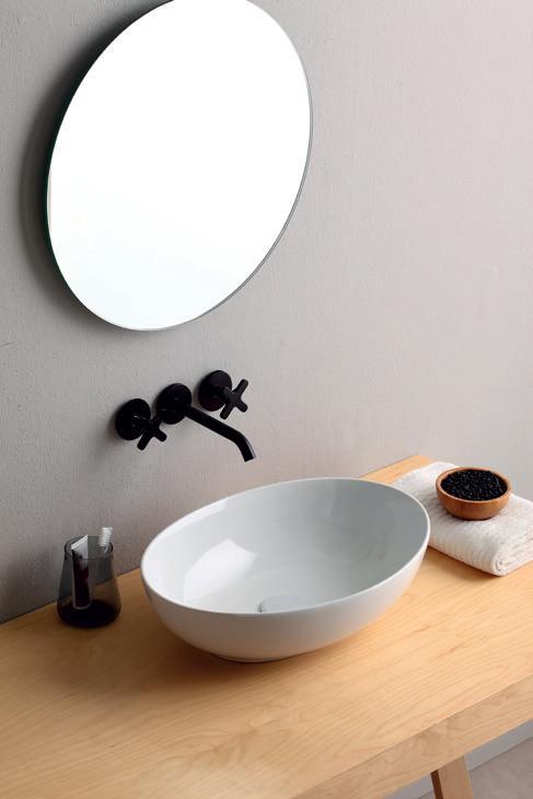 LAVABO DA APPOGGIO MINI SOFTLY OVALE CM.49X34 CERAMICA BIANCO