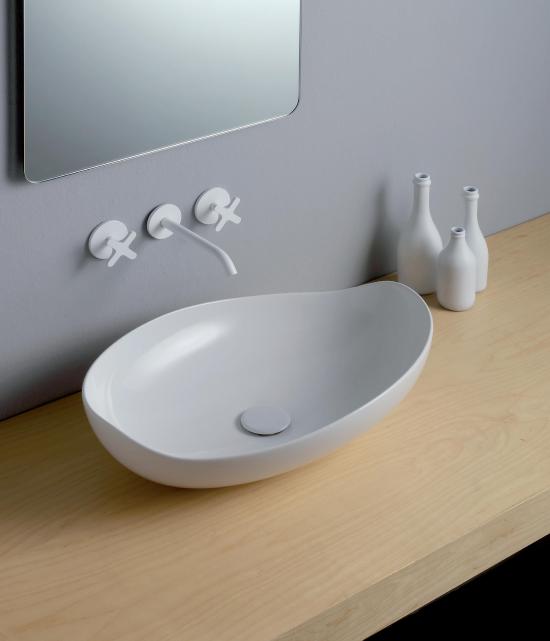 LAVABO DA APPOGGIO POISON 60 OVALE CM.60X38,5 H.16 CERAMICA BIANCO
