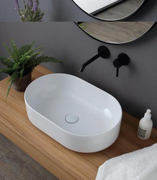 LAVABO DA APPOGGIO SMART 54  CM 54X34 H 15 CERAMICA BIANCO