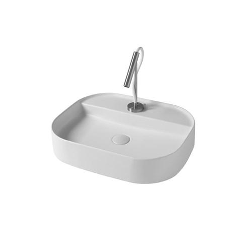 LAVABO DA APPOGGIO THIN 55 X 45 H 11 MONOFORO CERAMICA BIANCO