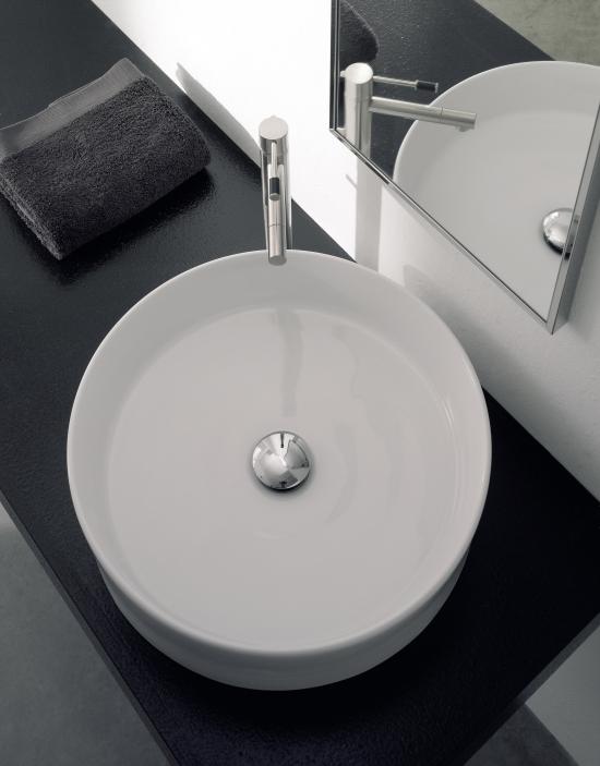 LAVABO DA APPOGGIO TONDO DIAMETRO CM.45 H.13 GEO CERAMICA BIANCO