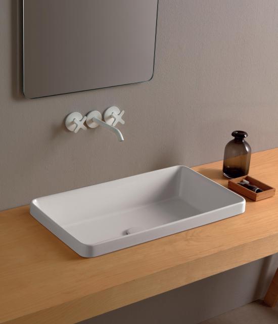LAVABO DA INCASSO CM.4 DANDY CM.64X35,5 CERAMICA BIANCO