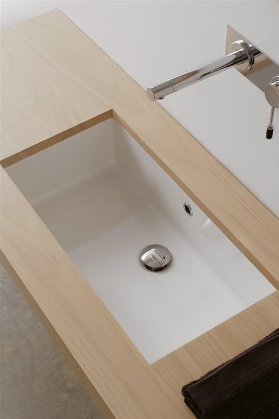 LAVABO DA INCASSO SOTTOPANO MIKY 50 CM. 57X30,5 CERAMICA BIANCO