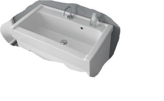 LAVABO IN CERAMICA BIANCA LAVARREDO 75 X 50 H.30 CON 1 FORO PER RUBINETTERIA