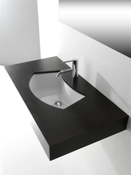 LAVABO INCASSO SOTTOPIANO ARAL MINI CM.62 X 39 CERAMICA BIANCO