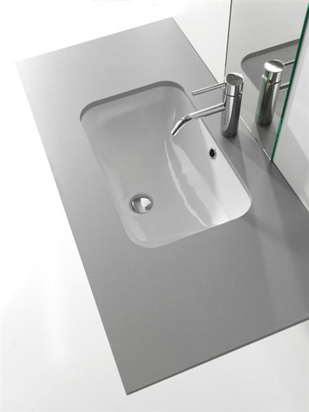 LAVABO INCASSO SOTTOPIANO AZZURRA CM.56,5 X 36,5 CERAMICA BIANCO