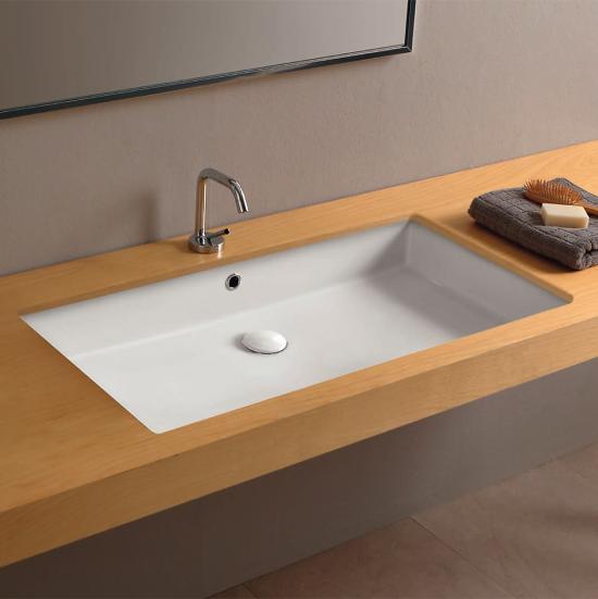 LAVABO INCASSO SOTTOPIANO CM.84X46 CITY CERAMICA BIANCO