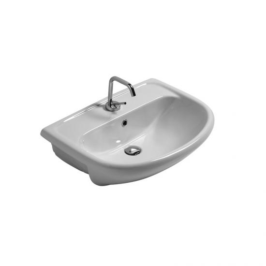 LAVABO SEMINCASSO ATENE CM.64X47 CERAMICA BIANCO