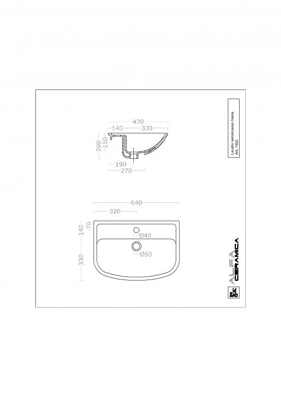 LAVABO SEMINCASSO ATENE CM.64X47 CERAMICA BIANCO