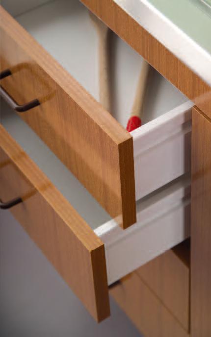 LAVELLO INOX 120X50 CON MOBILE 2 ANTE 4 CASSETTI LADY TEAK O BIANCO CON PENSILE E SCOLAPIATTI