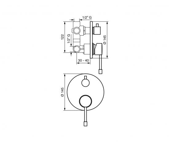 MISCELATORE INC DOCCIA 3 VIE EDEN EMMEVI CROMATO GARANZIA 5 ANNI MADE IN ITALY