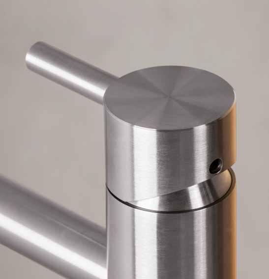 MISCELATORE LAVABO ALTO ACCIAIO INOX AISI316L FINITURA SATINATA MADE IN ITALY
