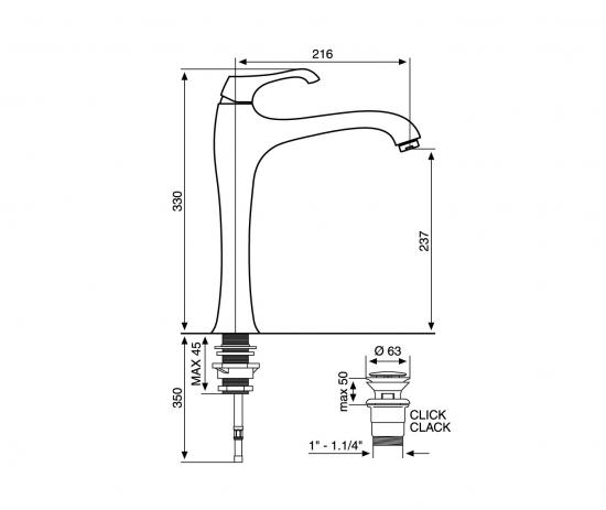 MISCELATORE LAVABO ALTO CROMATO ARES EMMEVI 5ANNI GARANZIA