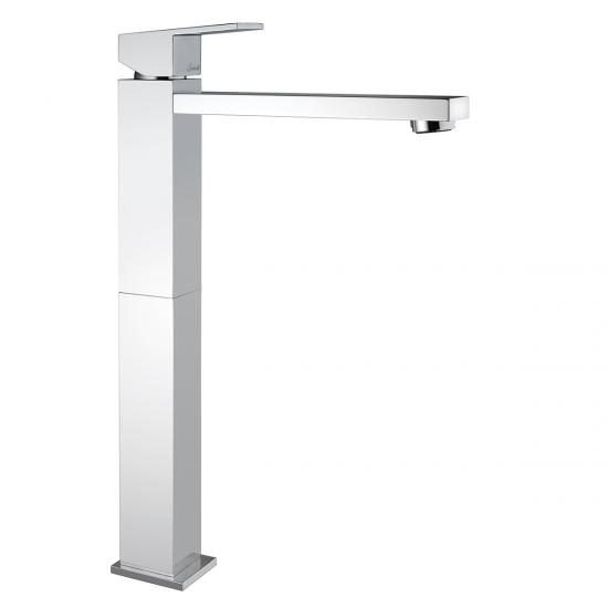 MISCELATORE LAVABO ALTO QUADRO LUCY CROMATO SENZA SCARICO  MADE IN ITALY