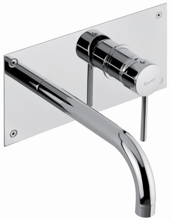 MISCELATORE LAVABO A MURO CON PLACCA CROMATO PIPER EMMEVI 5ANNI GARANZIA
