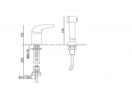 MISCELATORE LAVABO PARRUCCHIERE FALCO CROMATO MADE IN ITALY