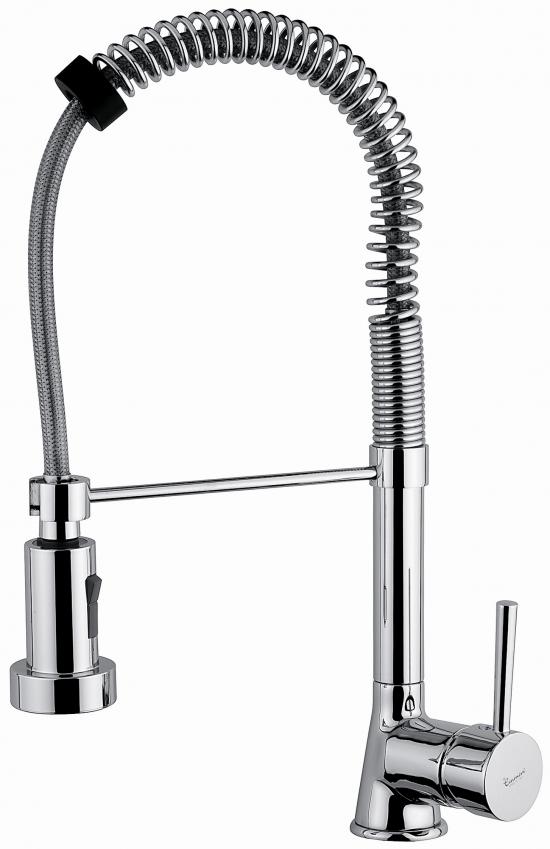 MISCELATORE LAVELLO CON DOCCIA A MOLLA PIPER EMMEVI CROMO MADE IN ITALY