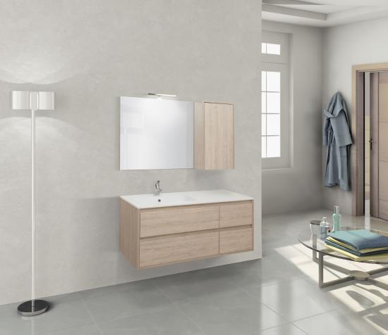 MOBILE BAGNO CLEVER 121  LAVABO CONSOLLE IN RESINA E SPECCHIO