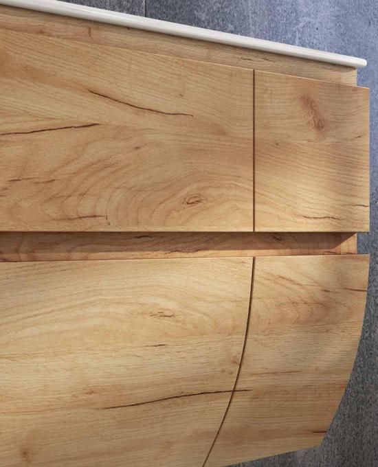 MOBILE BAGNO FLY 105  4 CASSETTI CONSOLLE IN RESINA E SPECCHIO