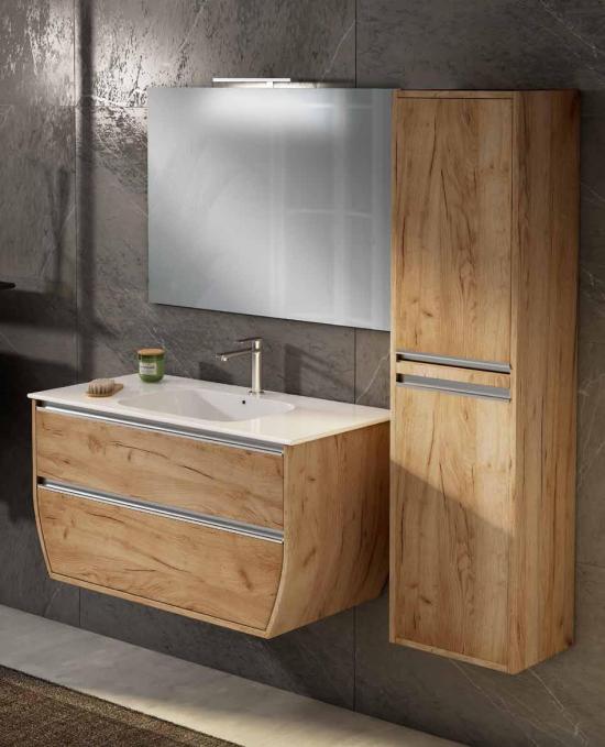 MOBILE BAGNO JOLLY 105+52  CONSOLLE IN RESINA E SPECCHIO E COLONNA