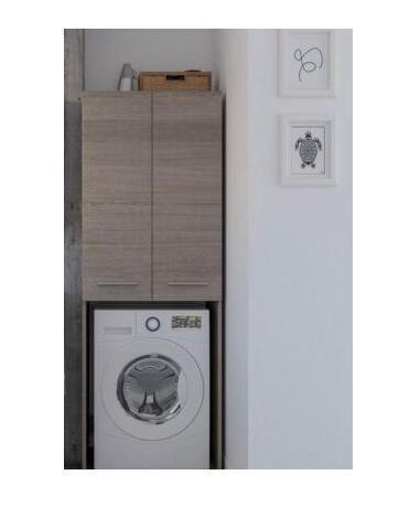 MOBILE COLONNA PORTA LAVATRICE A VISTA 70X50x192,5 ROVERE SCURO