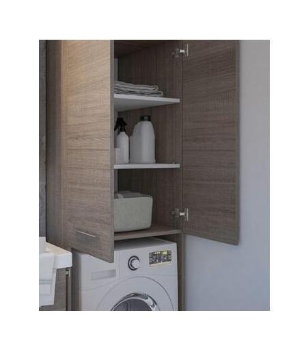 MOBILE COLONNA PORTA LAVATRICE A VISTA 70X50x192,5 ROVERE SCURO