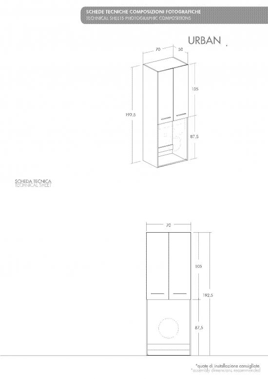 MOBILE COLONNA PORTA LAVATRICE A VISTA 70X50x192,5 ROVERE SCURO