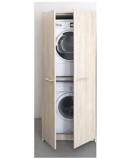 MOBILE COLONNA PORTA LAVATRICE ASCIUGATRICE 2 ANTE 74X70X183 LIGNUM OLMO LEONE
