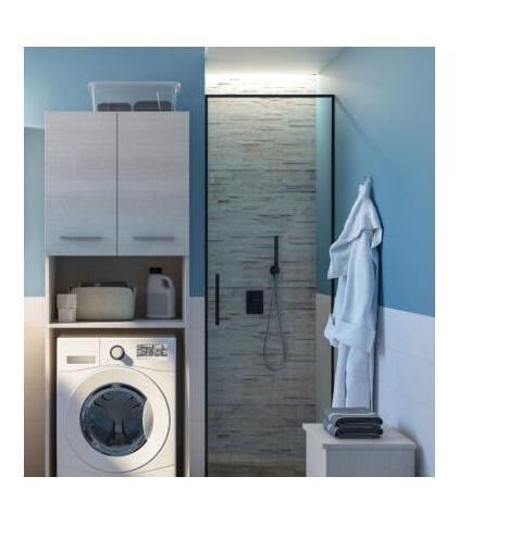 MOBILE COLONNA VANO APERTO E PORTA LAVATRICE A VISTA 70X50x192,5 ROVERE CHIARO